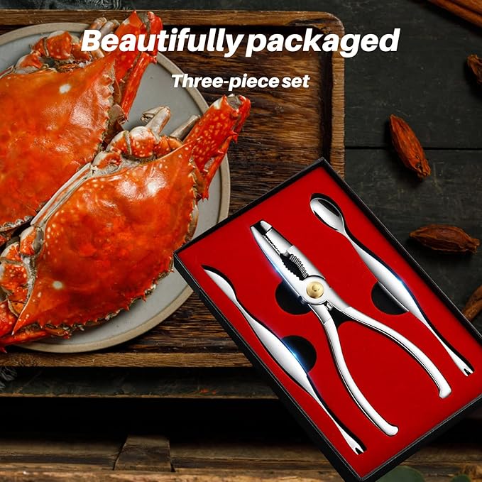 Seafood Tools (Exquisite 3-piece set) Lobster Crackers and crab crackers apply to lobster ,crab,crab legs,king crab legs,nut