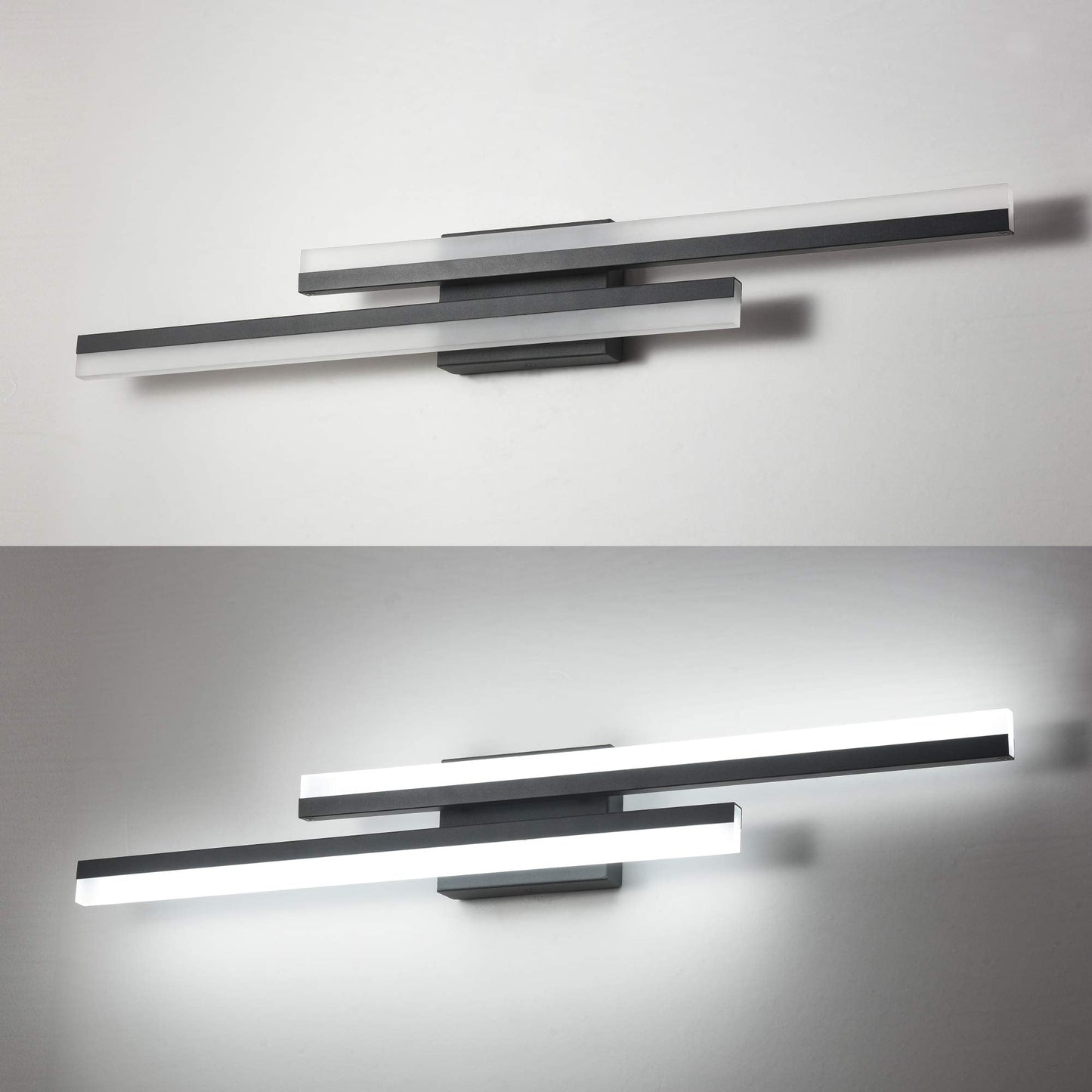 PRESDE 32in Dimmable LED Vanity Light Fixture, Black, Acrylic, Model 6660-815mm, Cold White 6000K for Bathroom Over Mirror