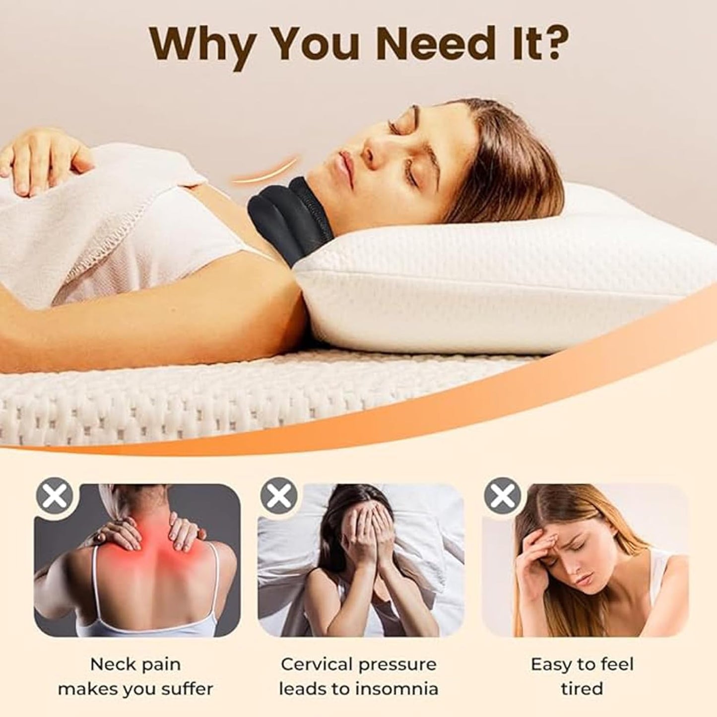 LAPUOTSP Neck Support-Never Snore Again,Ergonomic Design,Adjustable Soft Foam Neck Brace for Men & Women,Comfortable and Breathable