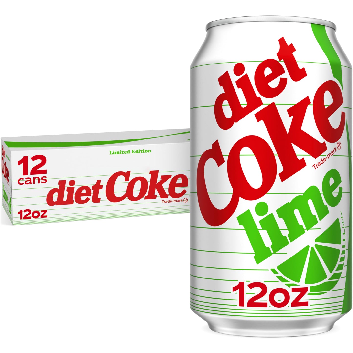 Diet Coke Lime Soda Soft Drink Fridge Pack Cans 12 fl oz 12 Pack