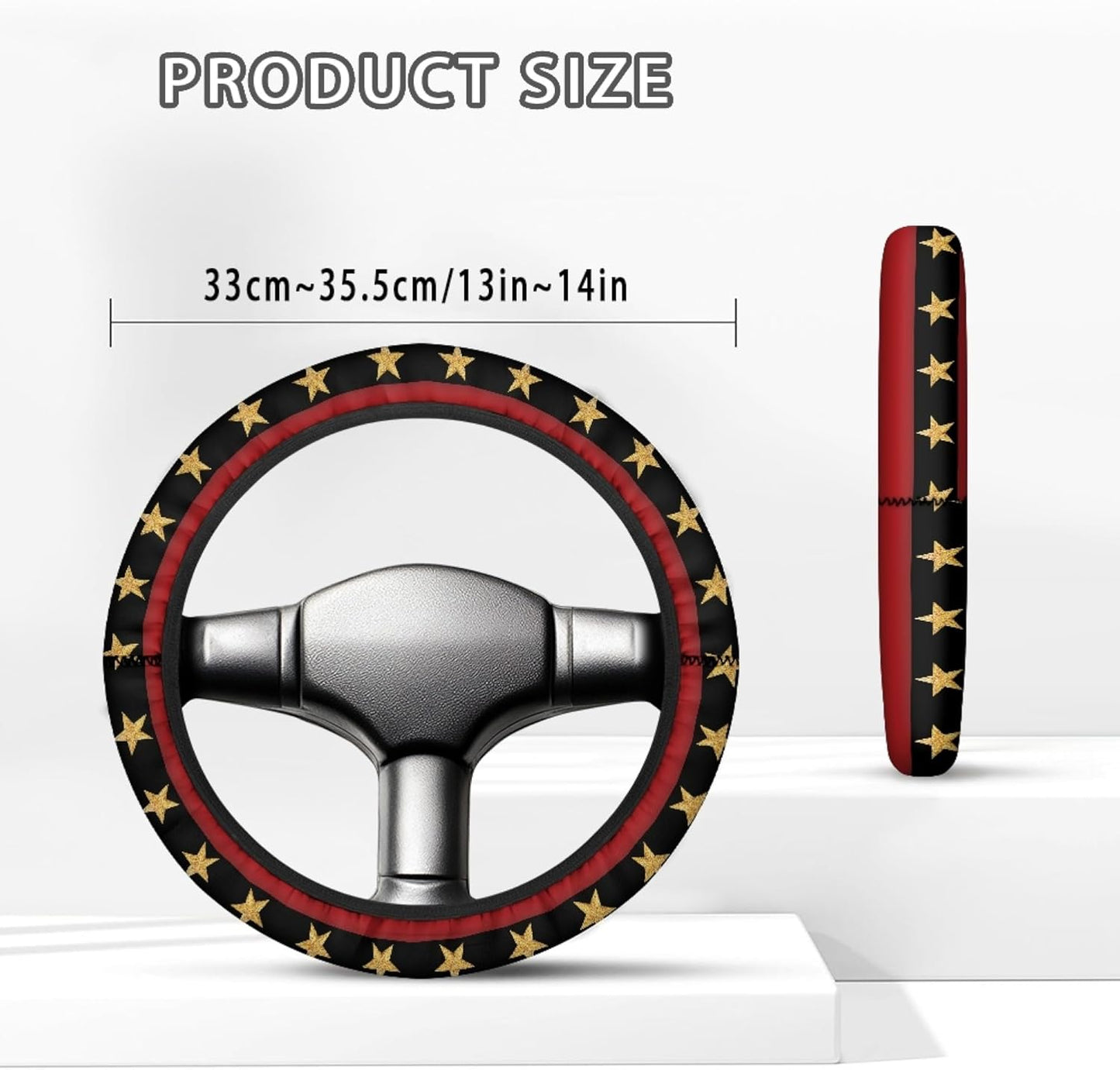 American Flag Golf Cart Steering Wheel Cover 13 Inch Steering Wheel Covers Sun Shade Cover Comfortable Vehicle Accessories 4Th of July Decor