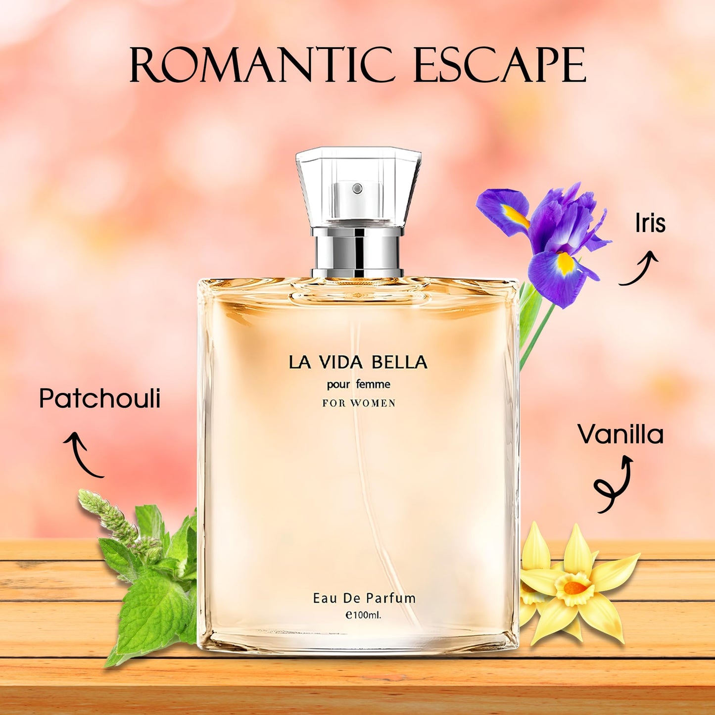 AFLUXE La Vida Bella Women Perfume–Bold & Sophisticated Scent Eau De Parfum With Citrus,Spice,And Woody Notes Long Lasting Natural Spray Fragrance 3.4 Fl Oz