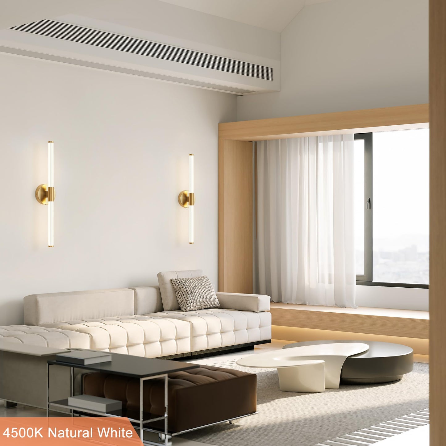 Gold Wall Sconces Set Of Two Hardwired Dimmable 5Cct Led Bathroom Light Fixtures Over Mirror 360 Full Lighting 23 Inch Vanity Light Bar Modern Wall Sconce For Bathroom Bedroom Living Room