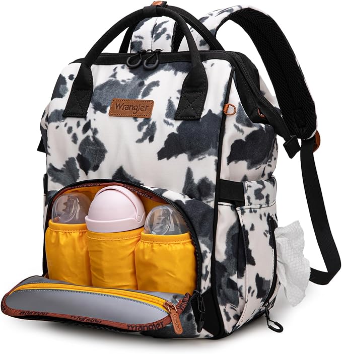 Montana West Wrangler Diaper Bag Backpacks Western Backpack Purses Multi-function Baby Bags for Mom with Waterproof Changing Pad & Pacifier Case