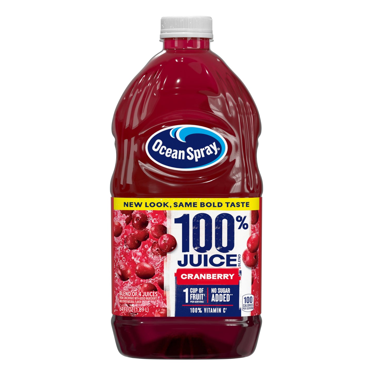 Ocean Spray 100% Juice Cranberry 64 Fl Oz Bottle (Pack of 8)