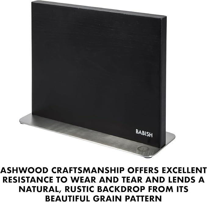 Babish 5-Piece Magnetic Forged Kitchen Knife Block Set – 1.4116 German Steel Cutlery with Magnetic Knife Holder – Professional Chef Knife Set