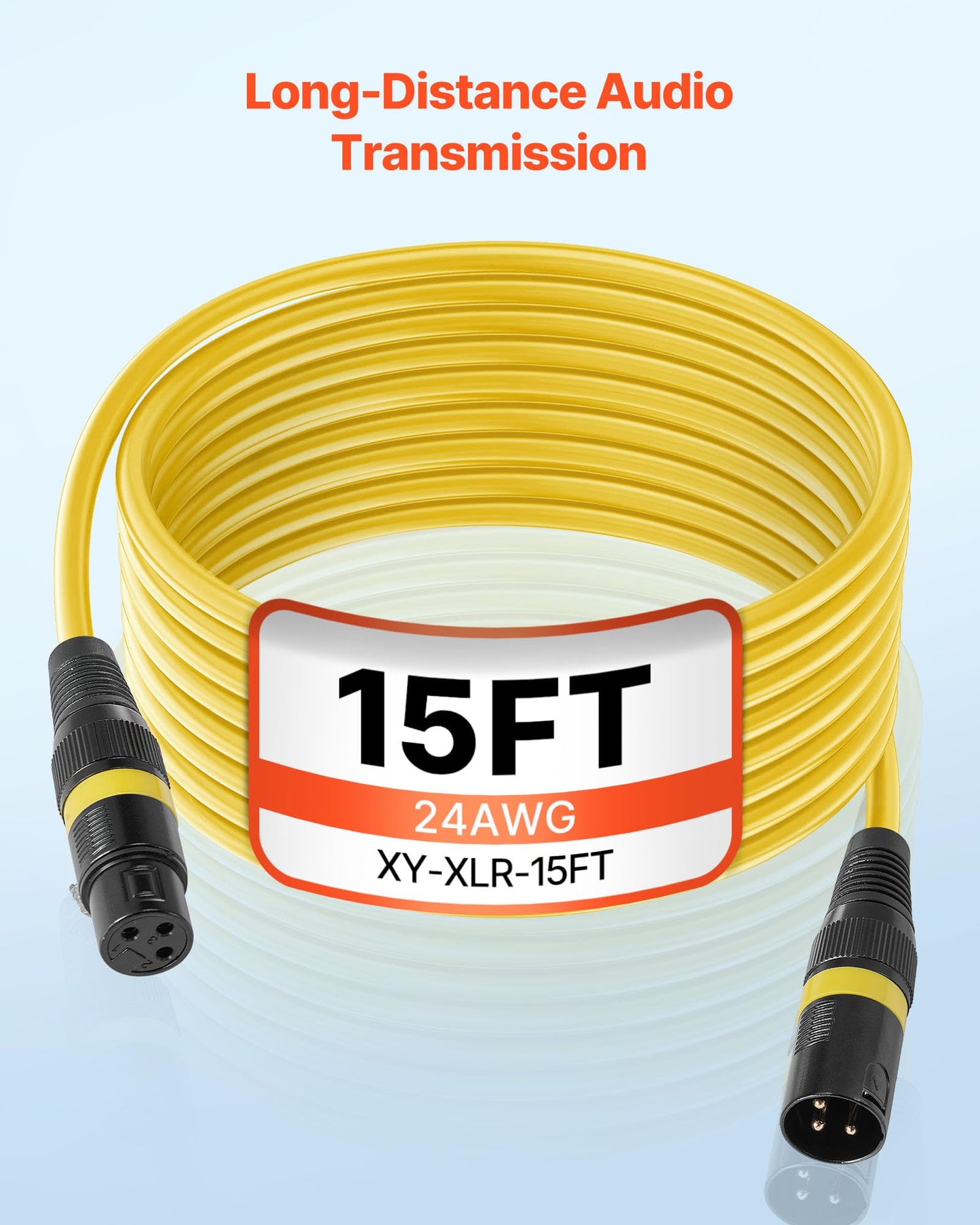 Vevor Xlr Cable 15 Ft, 6 Pack, Shielded Balanced Dmx Male To Female Microphone Cables, Gold-Plated 3-Pin Xlr Mic Speaker Cord Wi