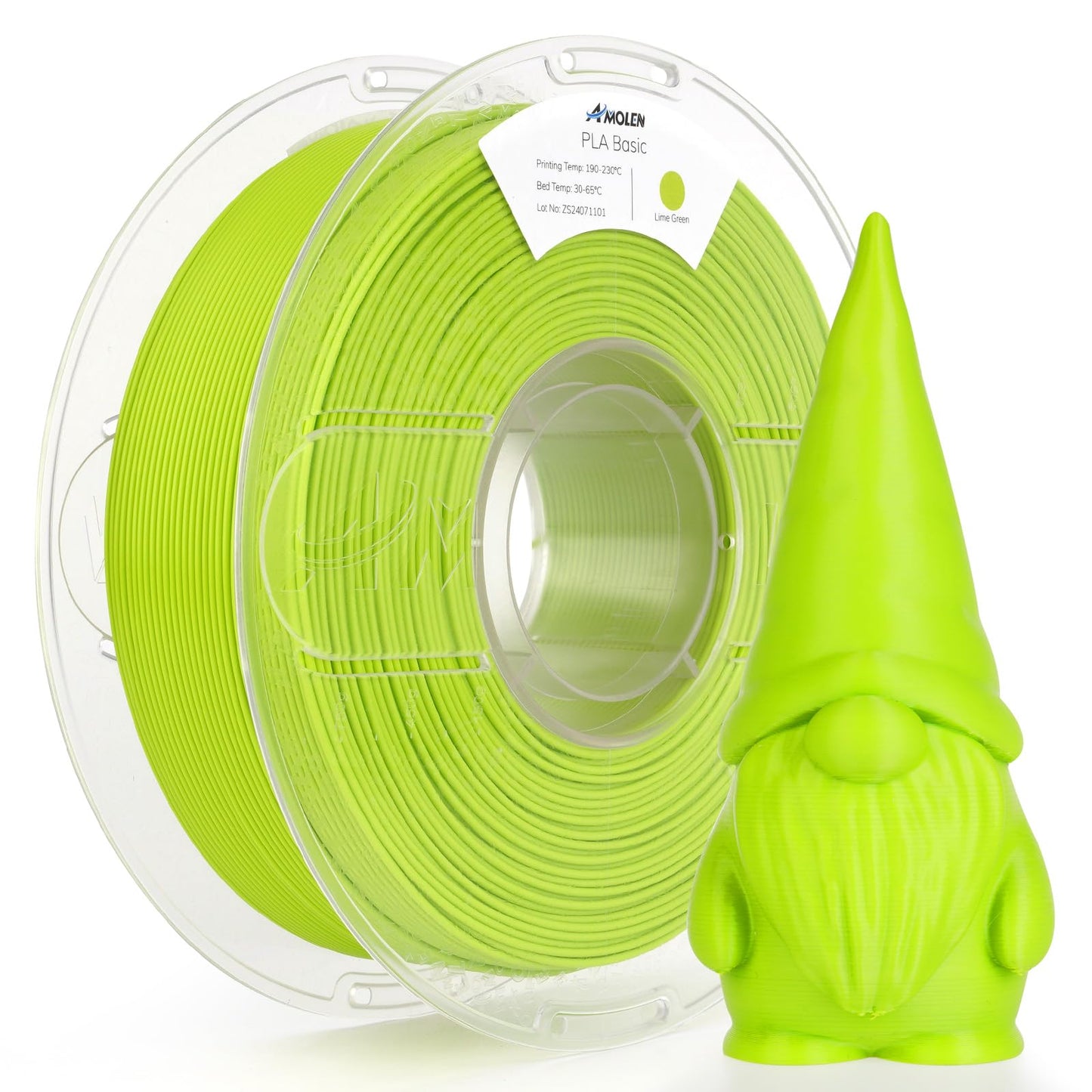 AMOLEN 3D Printer Filament PLA, True High Speed 600mm/s 1.75mm PLA Filament Lime Green PLA, 1KG/2.2lb, Dimensional Accuracy +/-