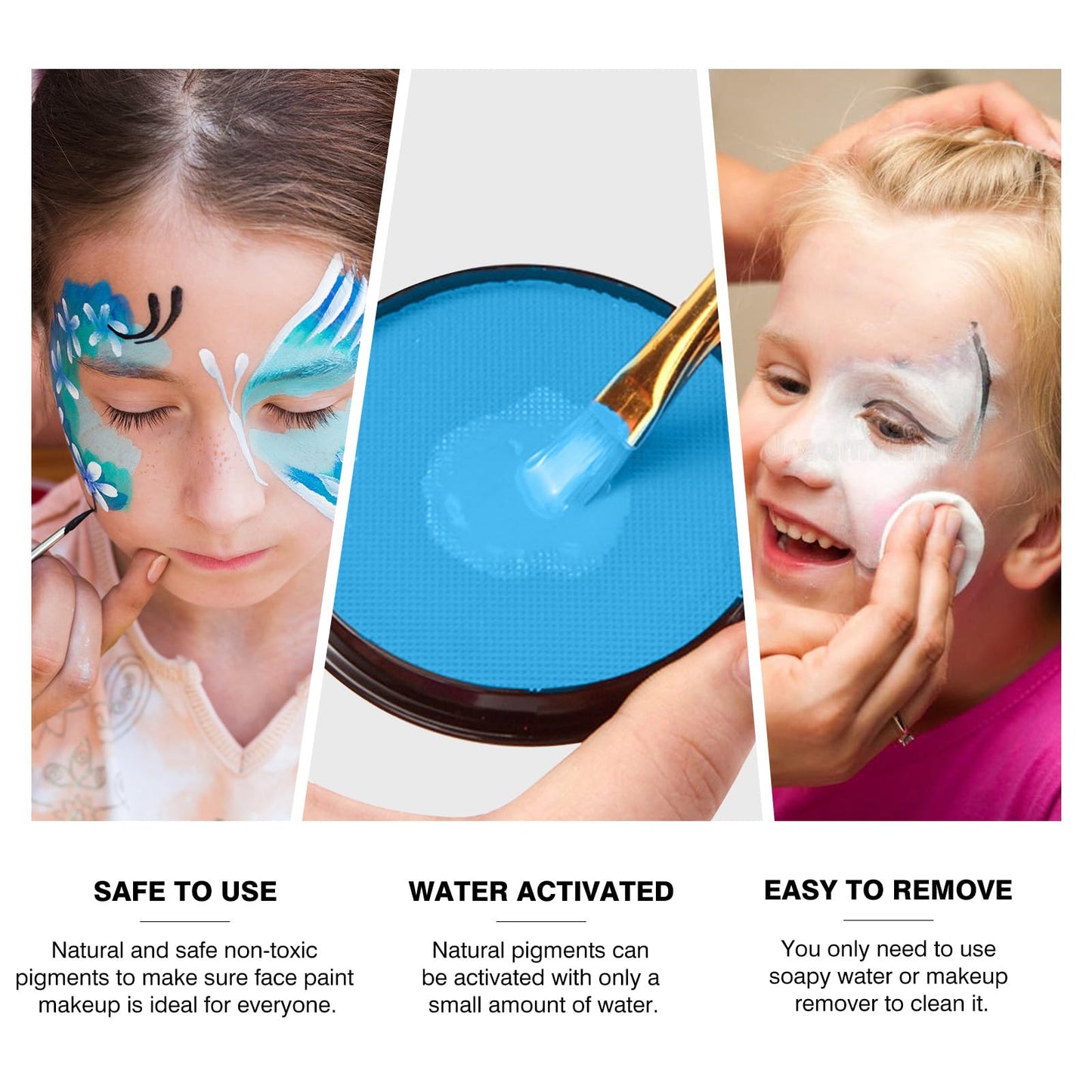 FREEORR Royal Blue Face Body Paint Makeup 30G,Professional Stage Screen Halloween,Non Toxic Face Body Paint Makeup for Halloween