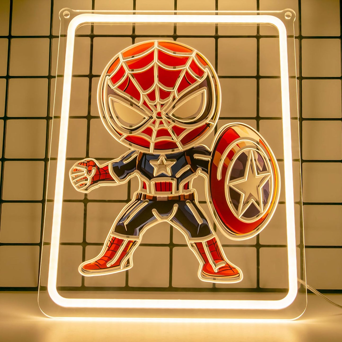MIXIAOKIT Spider Neon Sign, Gaming Neon Lights with Brightness Settings for Game Room Decor Bedroom Pub Club Wall Art Decor Kids