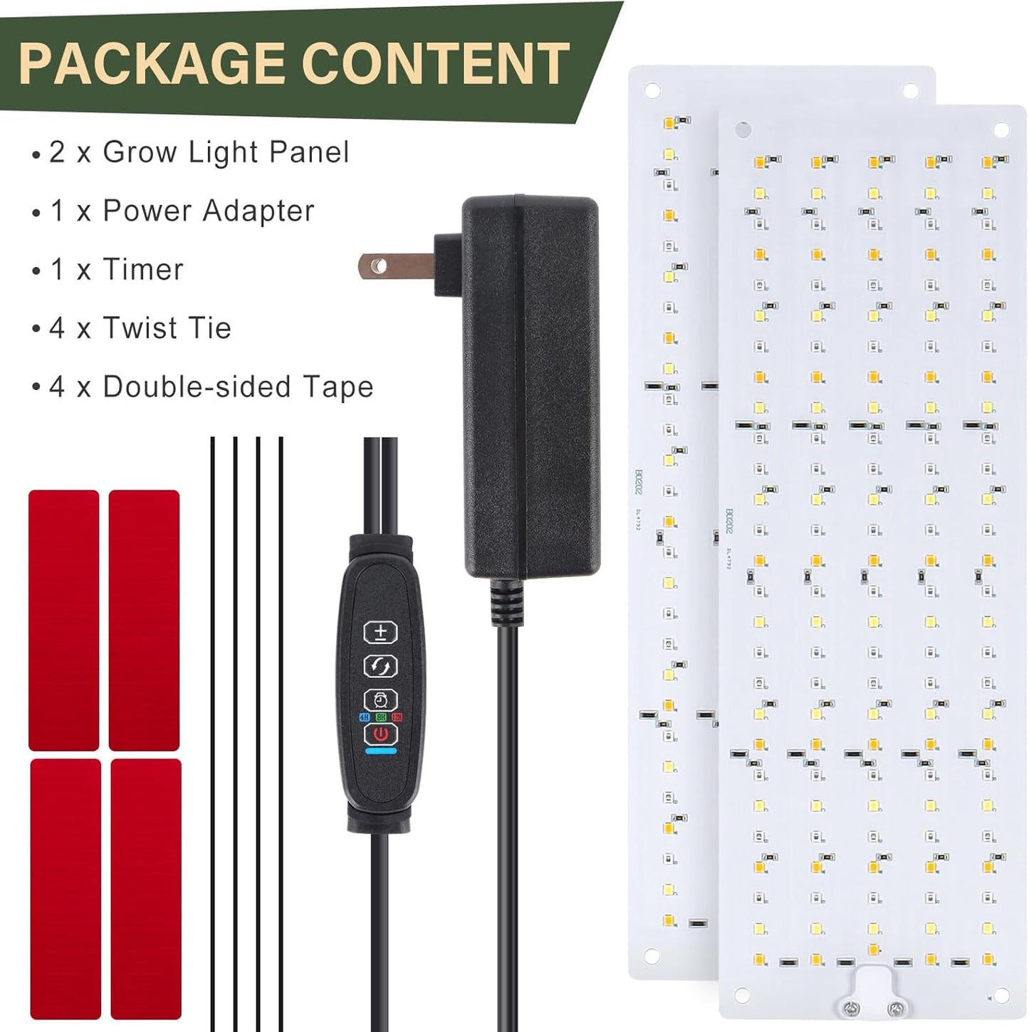 Lbw Plant Grow Light Red Blue Spectrum Grow Light For Indoor Plants 270 Leds Growing Lamp With 4/8/12H Timer 3 Lighting Modes 10 Dimmable Levels 2 Pack