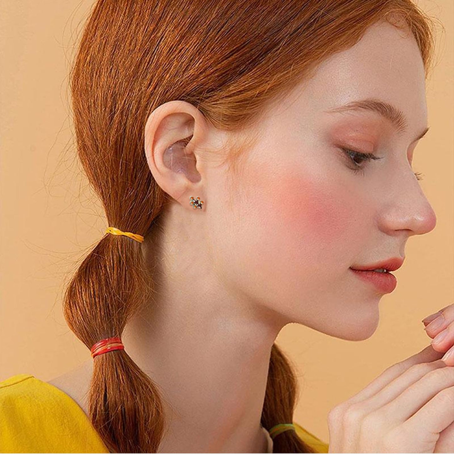 NEWITIN 40 Pieces Multicolor Jewelry Set for Women Fashion Costume Jewelry Multicolor Plated Earrings Studs Earrings Set for Wom