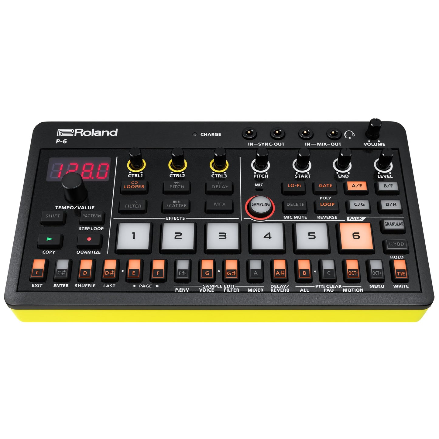 Roland AIRA Compact P-6 Creative Sampler | Granular Sound Design | Powerful Sequencer | Onboard Keyboard | Custom Loops | Built-