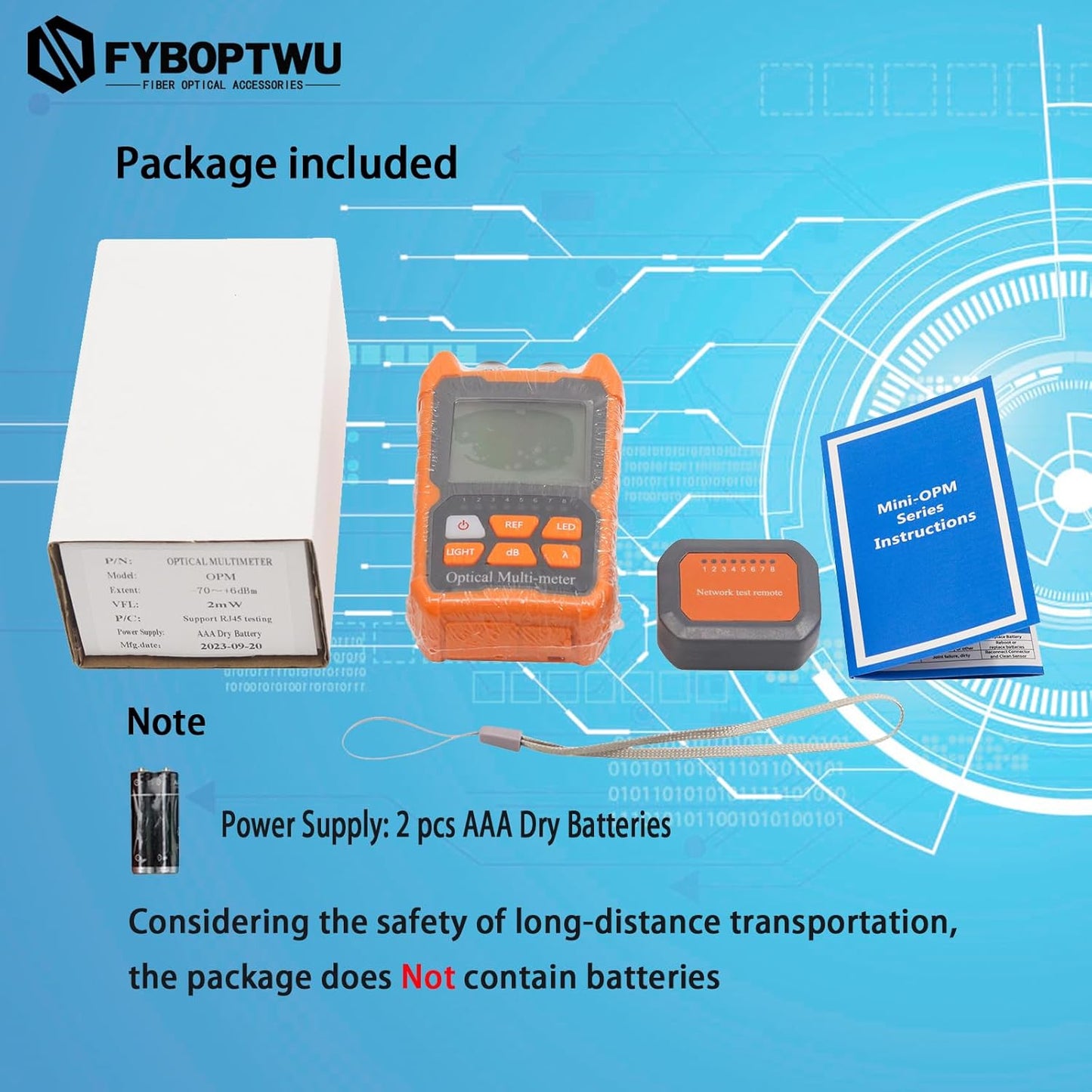 4 in 1 Function Fiber Optic Tester Portable Optical Power Meter (FC/SC/ST) & VFL 2mw Visual Fault Locator & LED, OPM & VFL, Range: (-70) dBm ~ (+6) dBm, 1pc