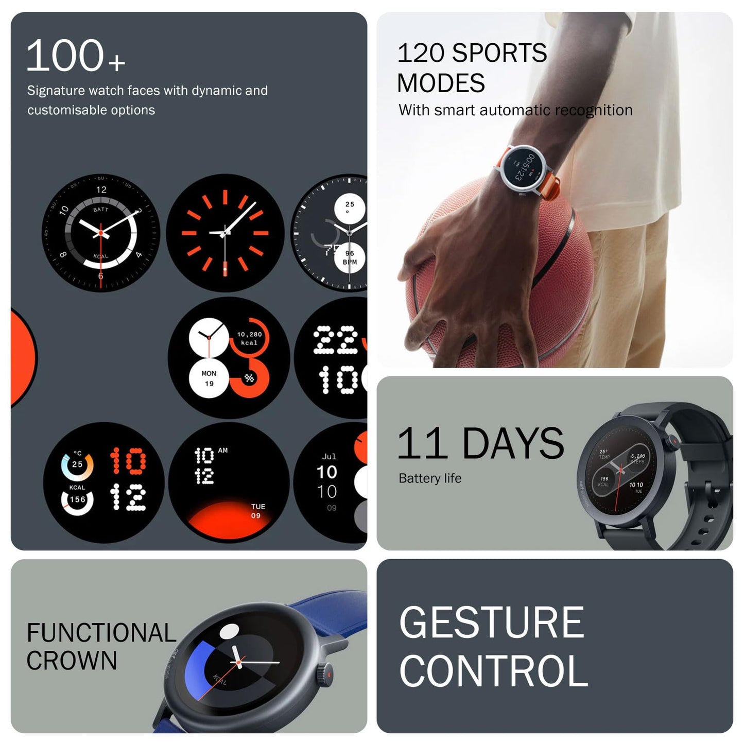 CMF Watch Pro 2 Smartwatch for Men Women, Fitness Tracker with Heart Rate, SPO₂ Monitoring,120 Sports Model, Bluetooth Calls with AI Noise Reduction, IP68 Waterproof with GPS for Android iOS Ash Grey
