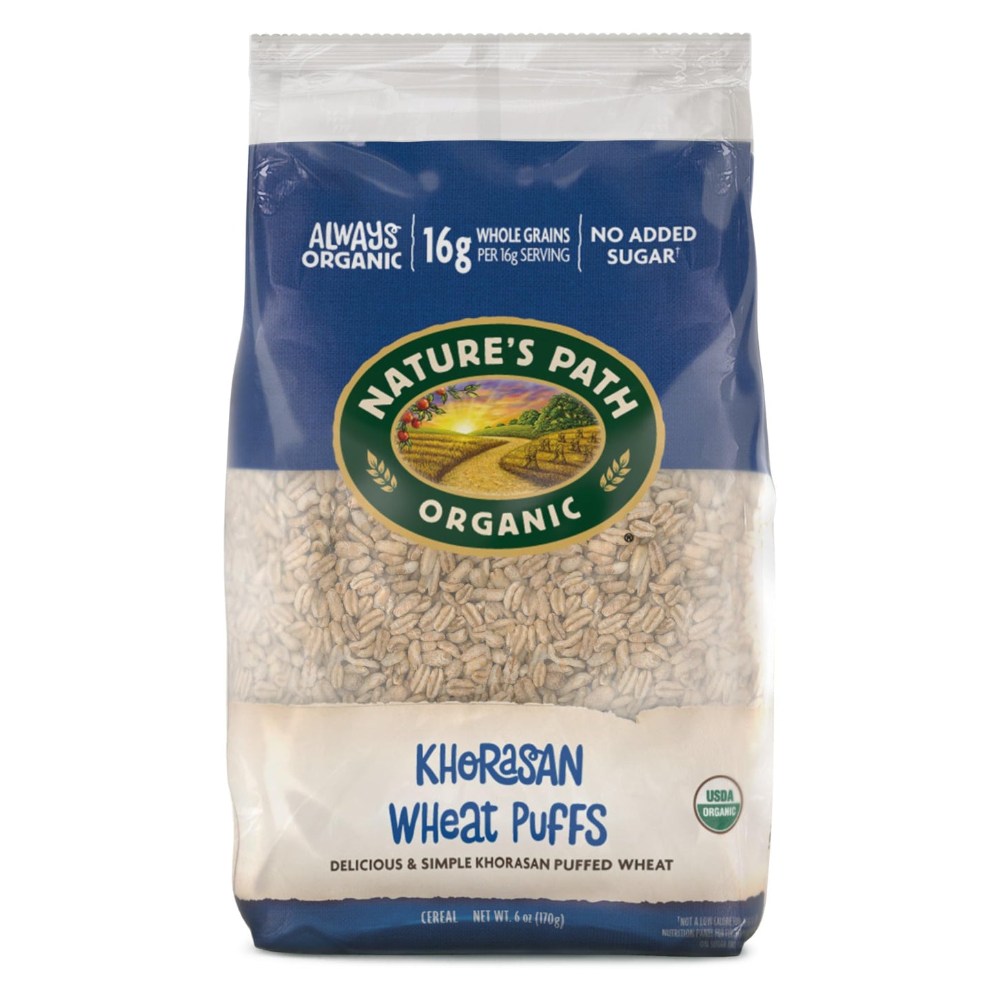Nature s Path Organic Khorasan Wheat Puffs Cereal, 6 oz (Pack of 12), Earth Friendly Packaging