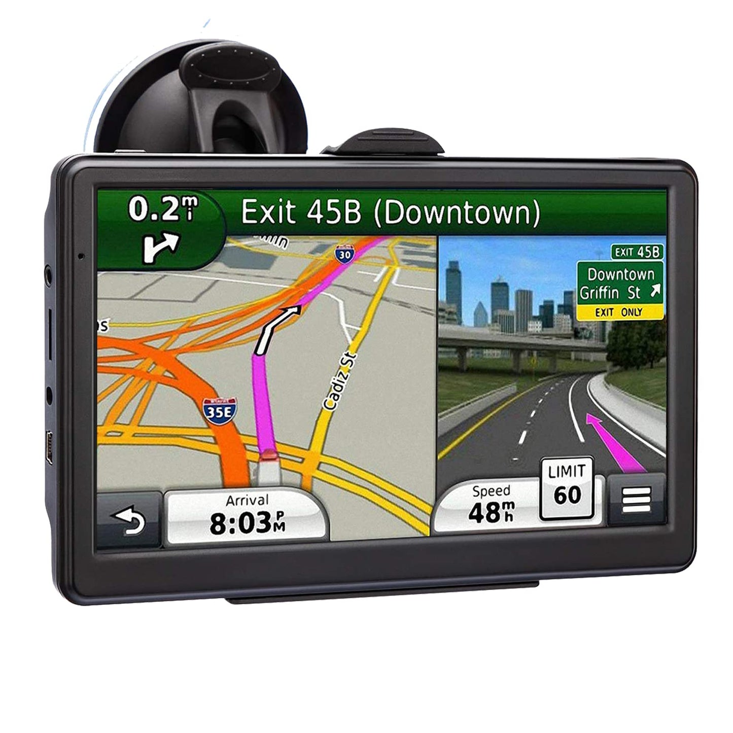 Gps Navigation For Car 2024 Map 7 Inch Touch Screen Car Gps Voice Turn Direction Guidance Support Speed And Red Light Warning Pre-Installed North America Lifetime Map Free Update -Like New