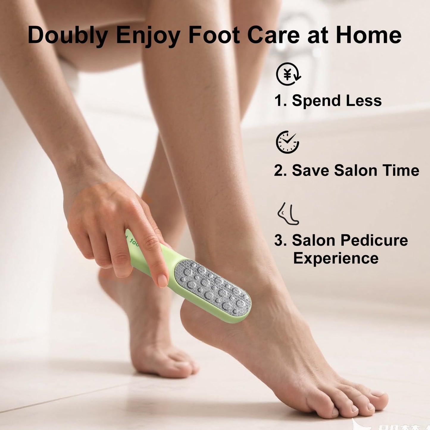 Double-Sided Stainless Steel Foot File, Foot Callus Remover & Foot Scrubber, Professional Pedicure Tool for Dry & Wet Feet, Safe