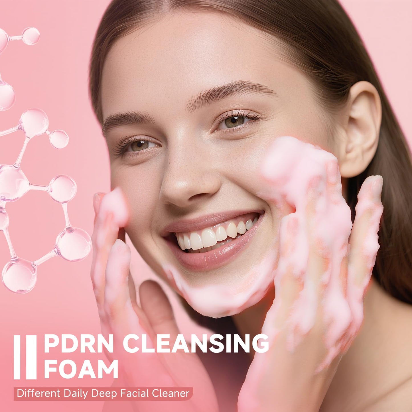 FluMisch Salmon DNA PDRN Facial Cleanser | Low pH Hydrating Daily Foaming Face Wash with Soft Massage Heads | PDRN, Collagen & L