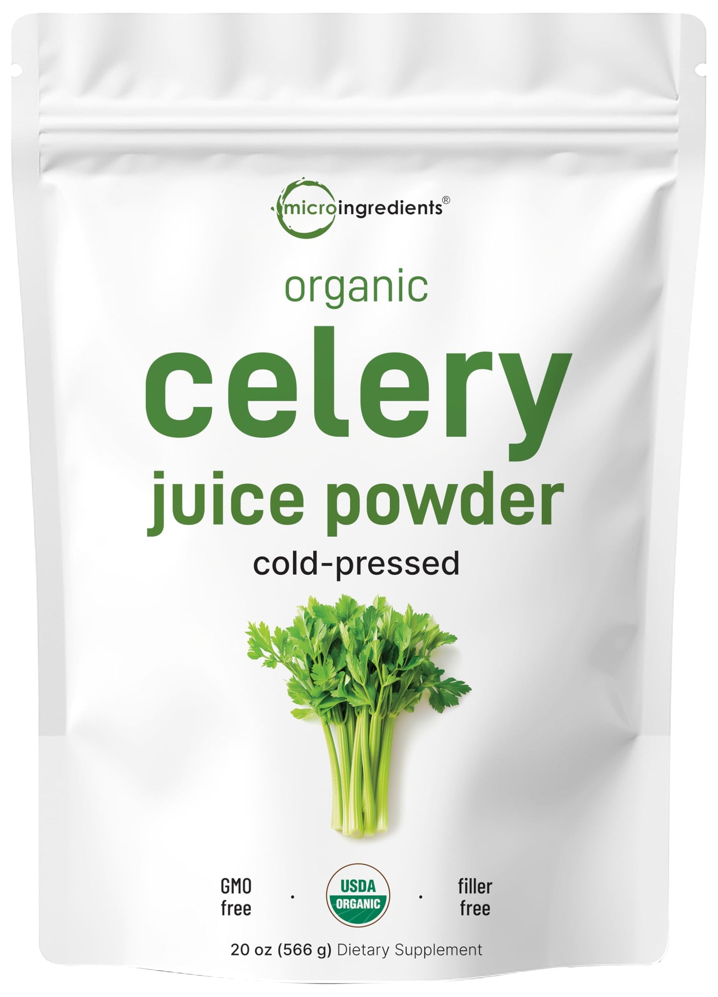Organic Celery Juice Powder, 20 Ounce (1.25 Pound), 70 Serving, Celery Detox and Cold Pressed, Boosts Immune System, Energy and