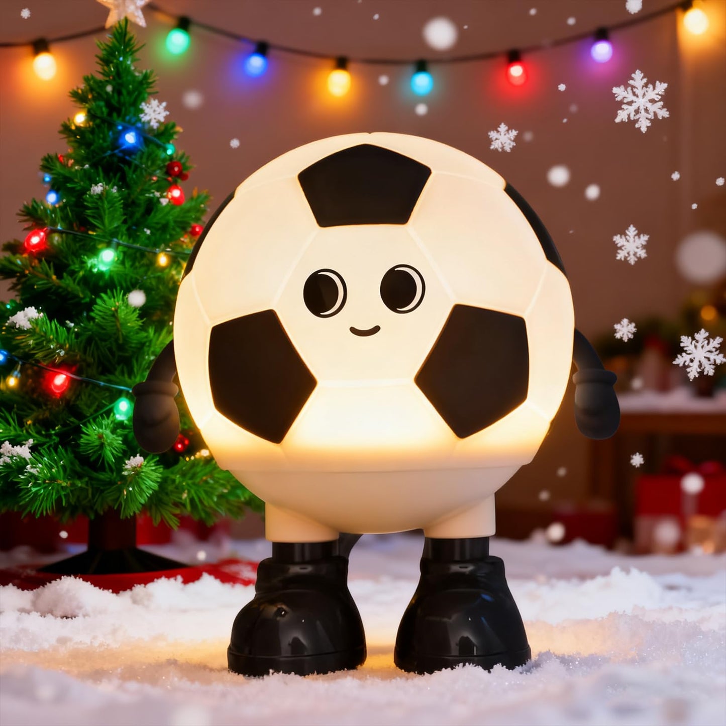 Hpydiy Cute Soccer Ball Fun Night Light - Dimmable Rgb Touch Control Lamp Usb-C Rechargeable Stress Relief Toy For Sports Fans Home Decor And Gift
