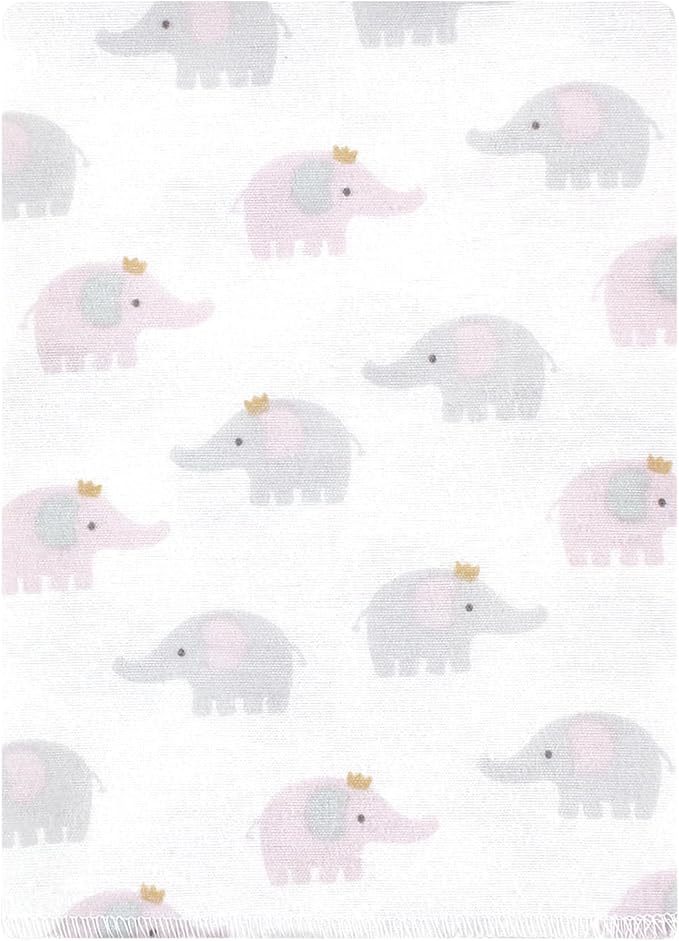 Luvable Friends Hudson Baby Flannel Burp Cloths 12pk, Purple Elephants