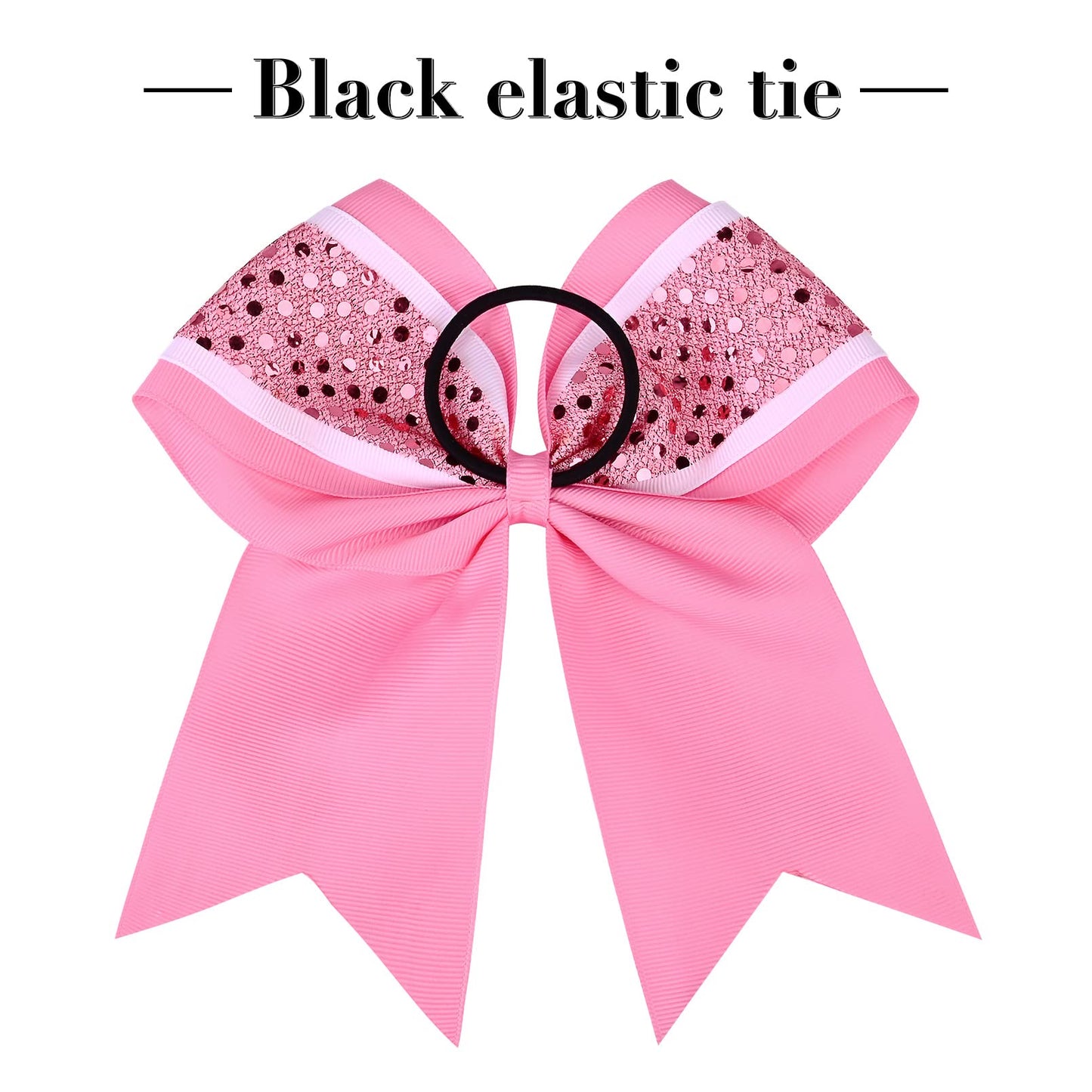 12 PCS 8 Large Glitter Cheer Bows Pink Girl Hair Bows Sparkly Cheerleading Softball Team Bow Hair Accessories for cheerleaders f