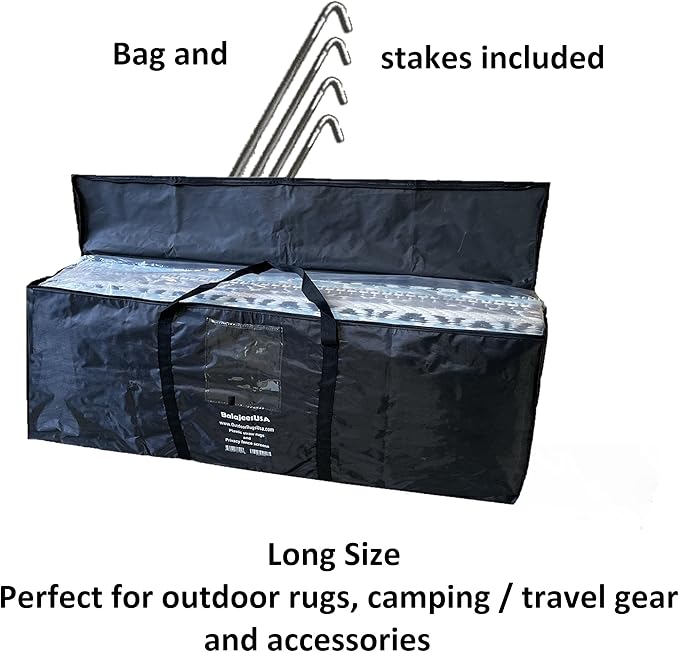 BalajeesUSA Outdoor Area Rug - 9x18 feet, Grey, Reversible mats, Recycled Plastic Straw Rugs, Outdoor Patio Rugs Clearance, Waterproof, Large RV Camper Mats 7063