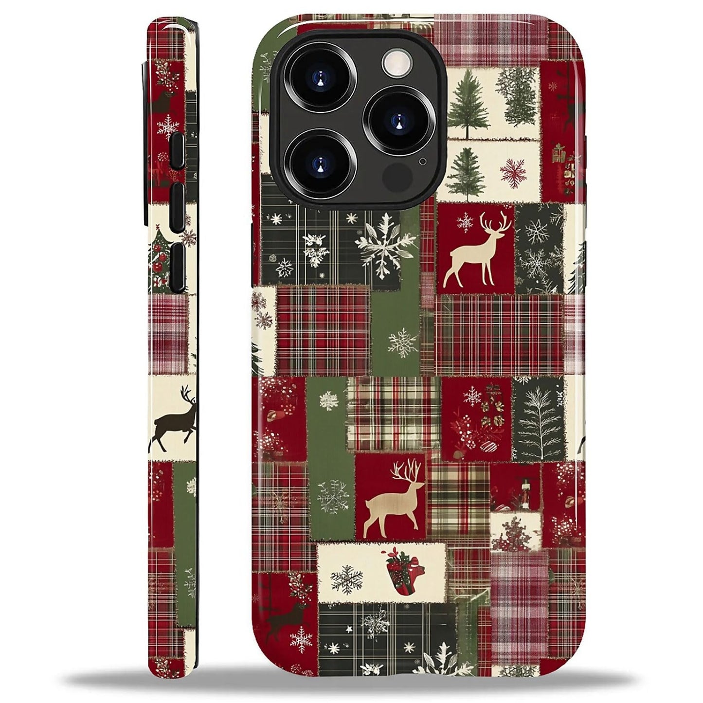 Goodsprout for iPhone 15 Pro Max Case,Hybrid 2-Layer Hard Shell + Silicone Protective Case -Resistant Shockproof- Christmas Tree