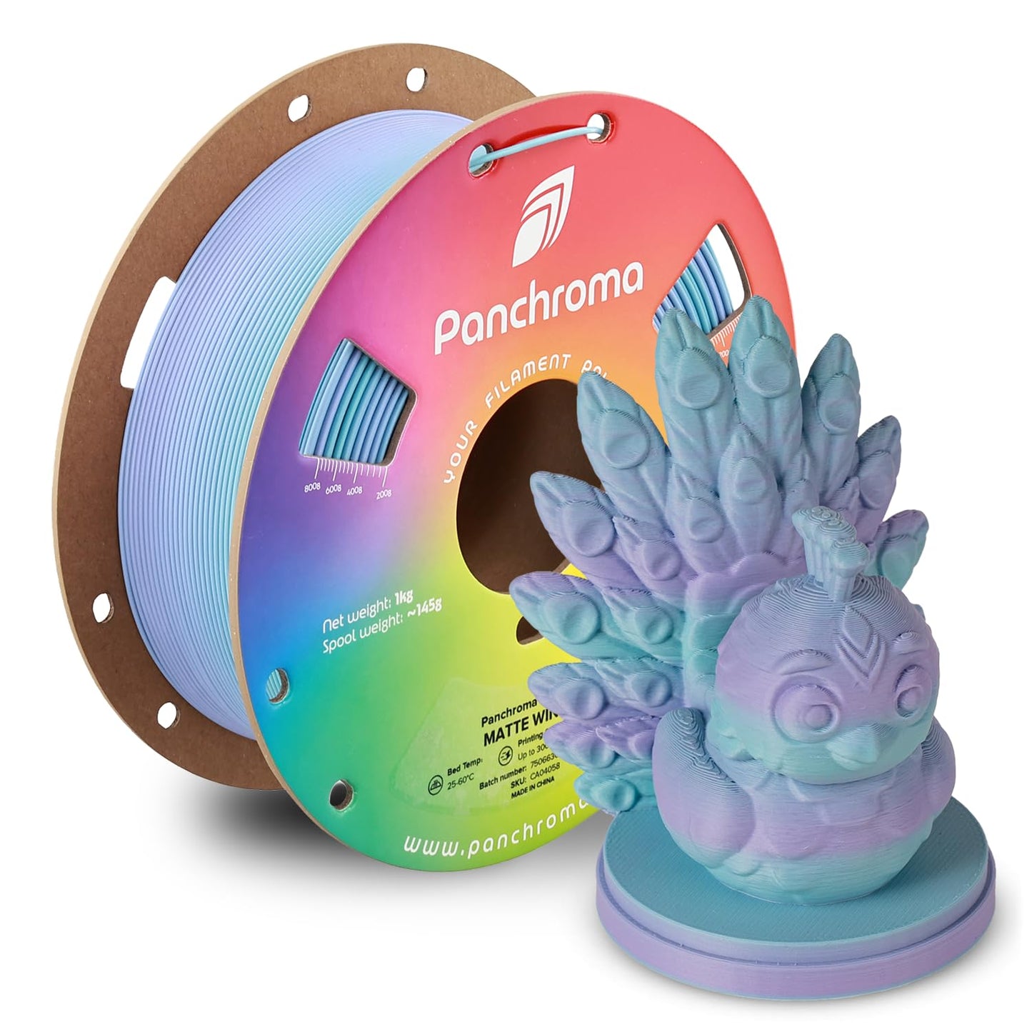 Polymaker Panchroma Gradient Matte PLA Filament, Multicolor Gradient Matte Winter 1.75mm 3D Printing Filament, 3D Printer PLA Fi