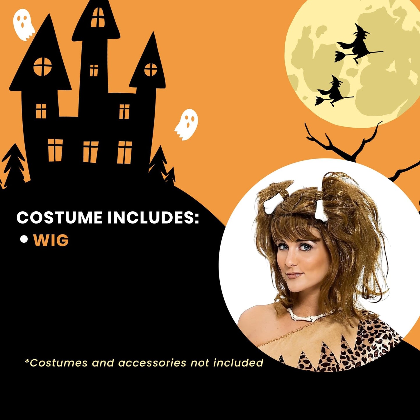 Paper Magic Bee-cee Cavegirl Wig, Brown, One Size