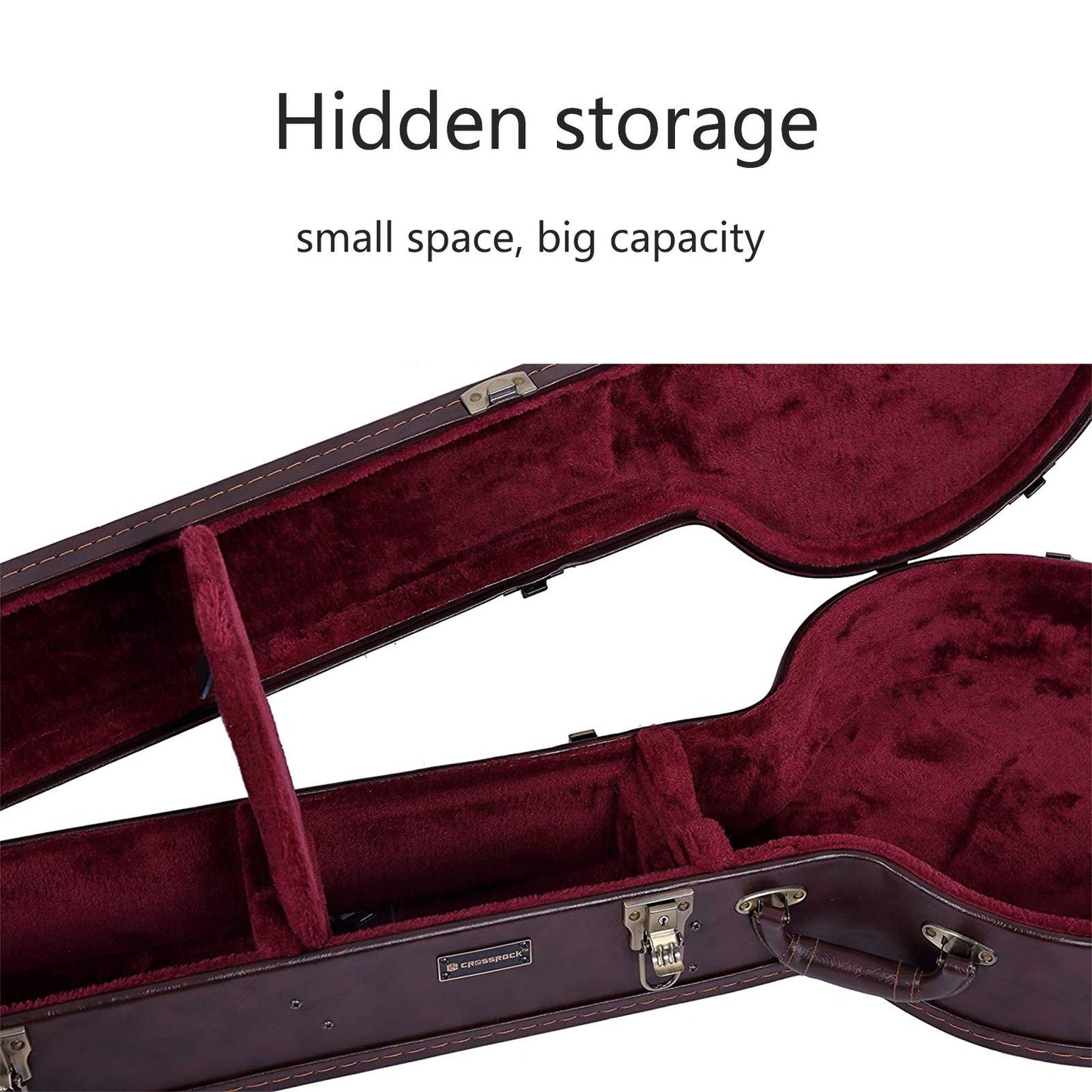 Crossrock Crw600Bjbr Wooden Case For 5 String Resonator Banjo, Vintage Brown (Crw620Bjbr)