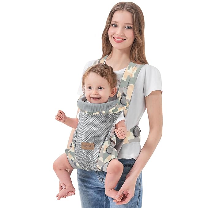 3-in-1 Baby Carrier Newborn to Toddler - Ergonomic(7.5-45lbs),Cozy Baby Carrier,Enhanced Lumbar Support,Easily AdjustableLightweight & Breathable Child Carrier(Camouflage)