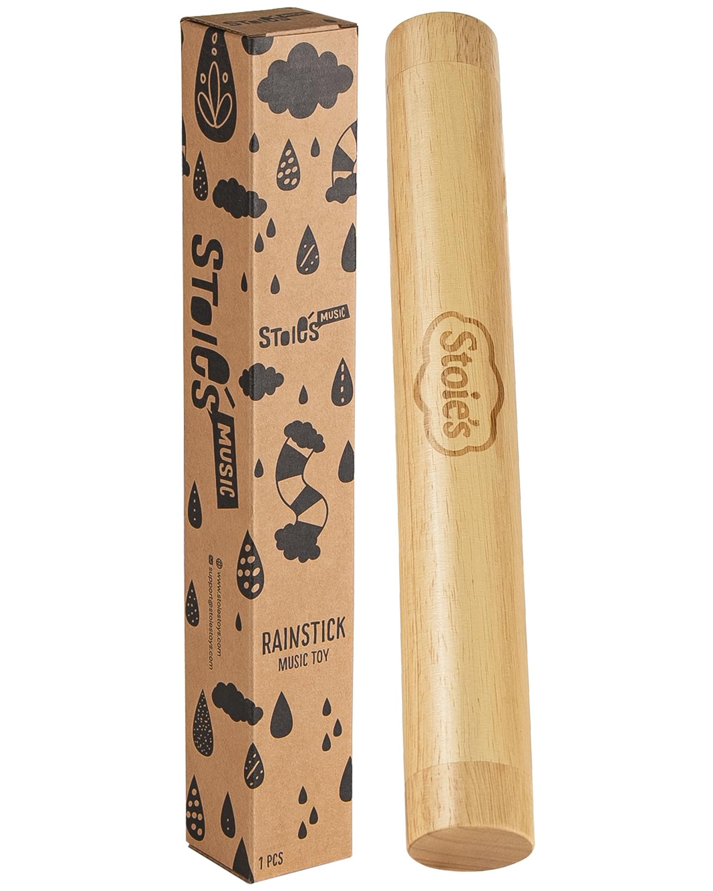 Stoies 13.8 Wooden Rainstick - Support Auditory Memory, Coordination and Fine Motor Skills - Soft, Calming Sound for Relaxation