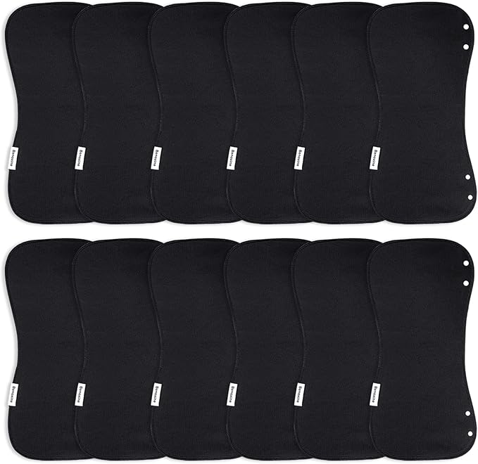 Baby Burp Cloths & Baby Bibs 2-in-1 Design Large Size 3 Layers Thicken Cotton Super Absorbent and Soft Baby Spit Up Burping Rags Baby Burp Cloth Set for Boys and Girls Solid 12 Pack