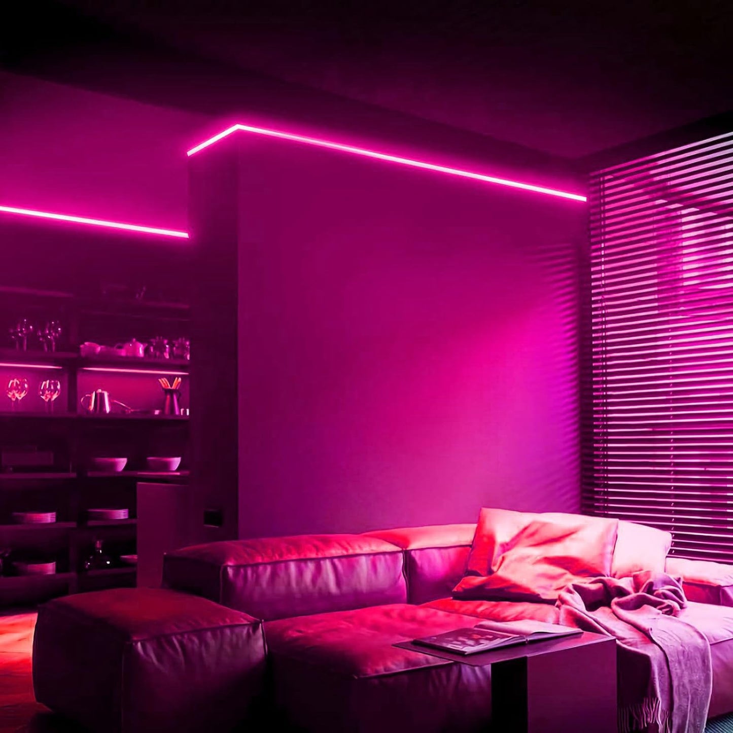 iNextStation LED Strip Lights, 16.4ft Neon Rope Light, Waterproof Silicone, Pink, Model 12V6*12, Includes Adapter