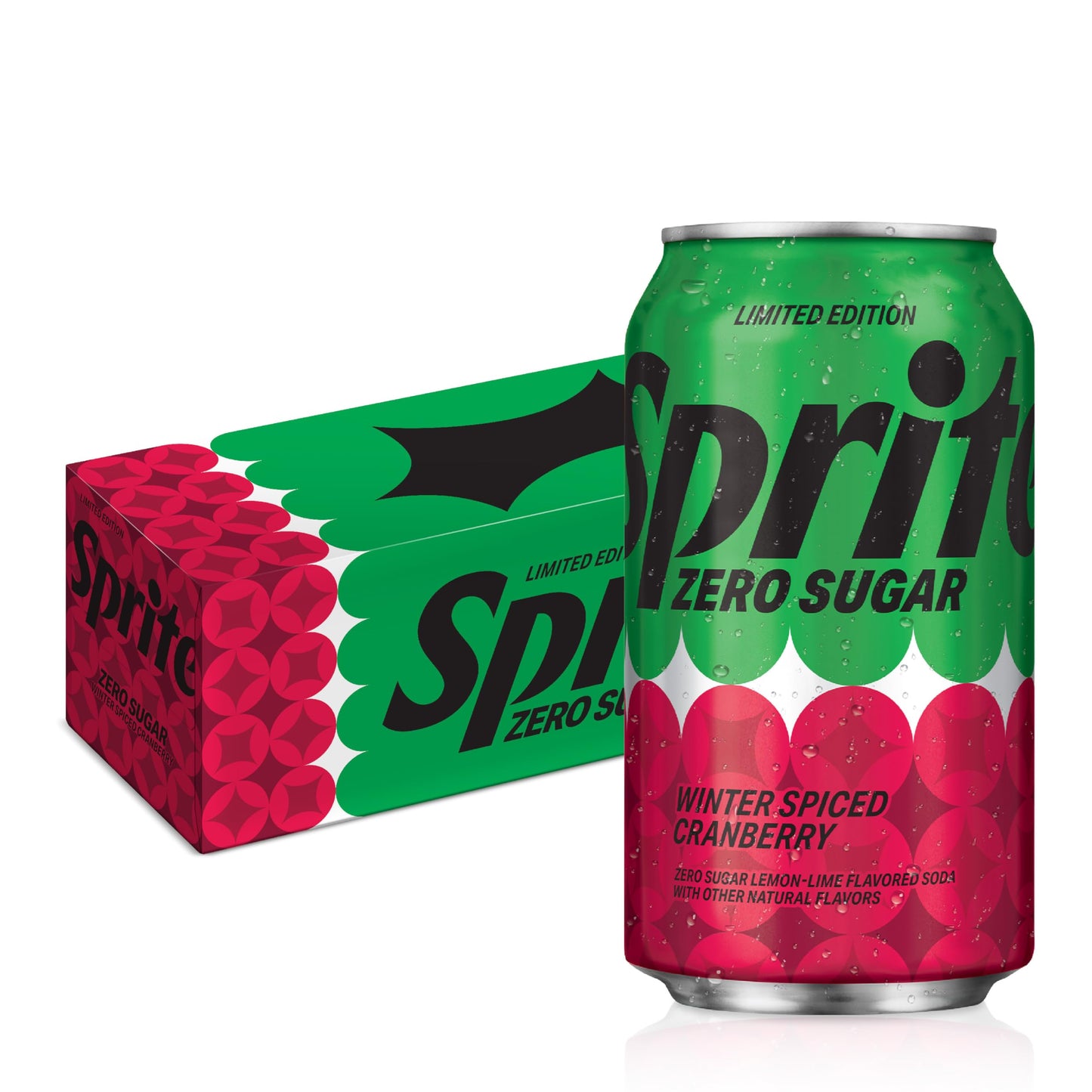 Sprite Winter Spiced Cranberry Zero Sugar Soda Pop 12 fl oz 12 Pack