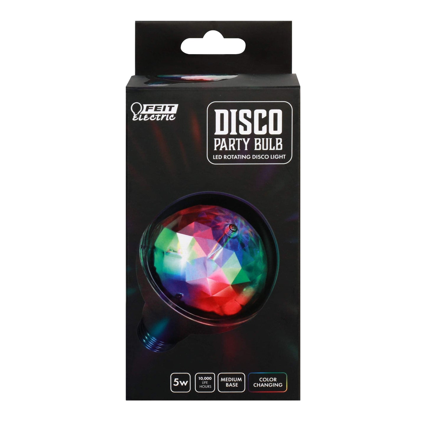 Feit Electric Multicolor Changing Disco Party LED Light Bulb, DISCO1/LED, A19, RGB, RGB Multicolor, 5.3" H x 3.15" D (Pack of 2)