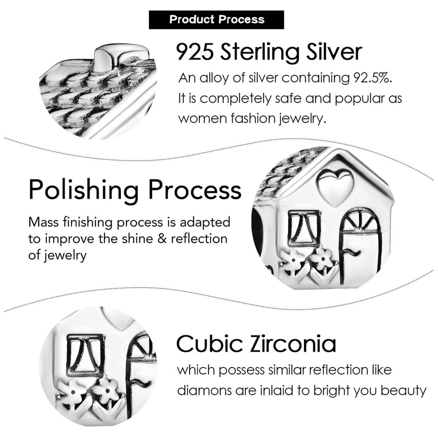 VALGACLS Family Home Charms 925 Sterling Silver Home Charms for Bracelets Necklace