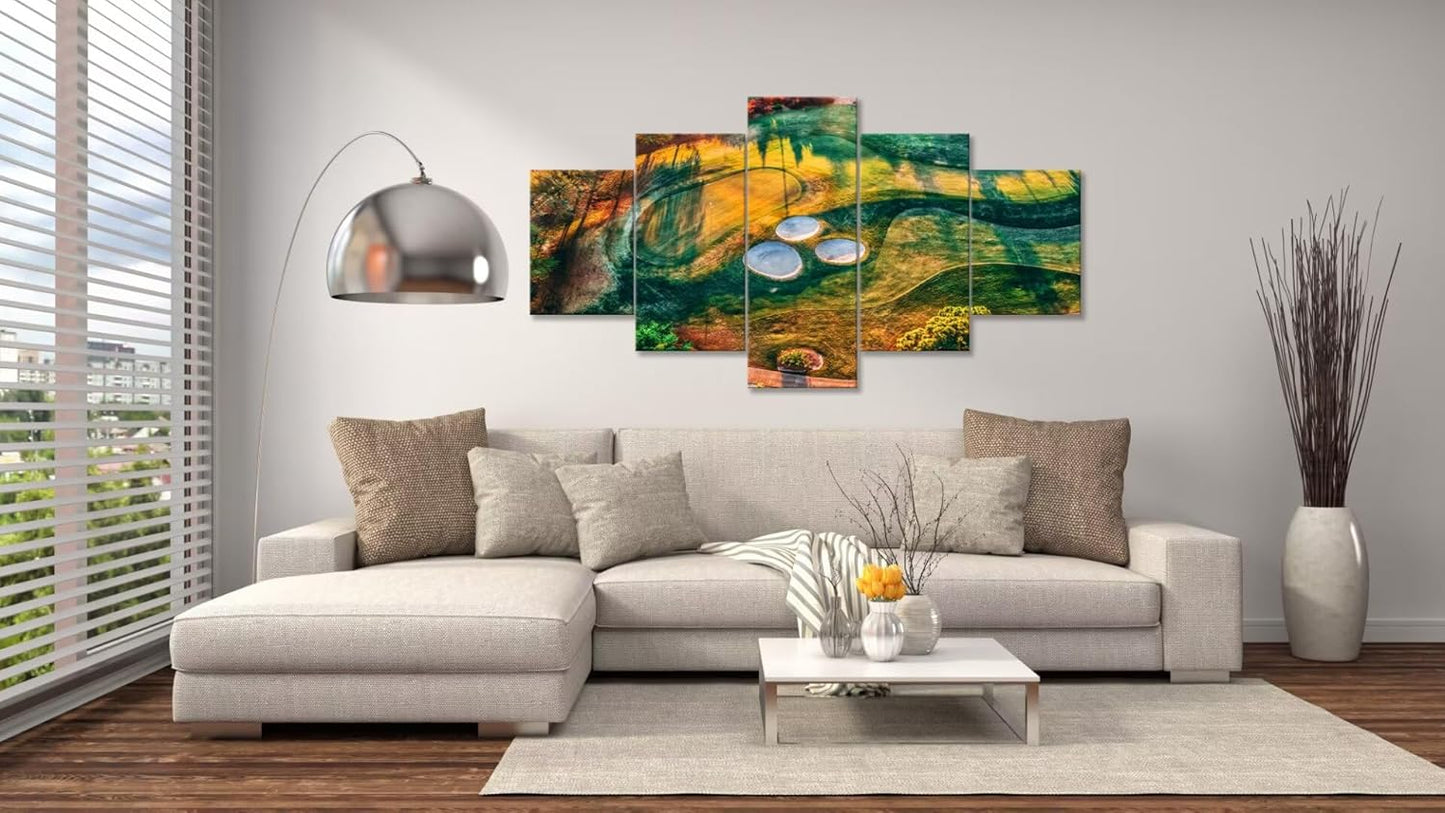 chenchenArt Florida Regatta Bay Golf Course Wall Art for Living Room Bedroom Bathroom Home Decorations Golf Course Pictures Posters Canvas Prints Modern Artwork Framed Ready to Hang(50''W x 24''H)