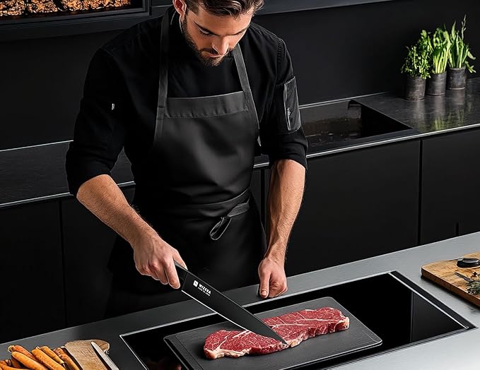 WIZEKA Chef Knife: 8 Inch: Extreme Sharp Kitchen Knife: Full Tang High Carbon Stainless Steel: Chef's knife with Ergonomic Handle with Unique Patterns,Gothic Series