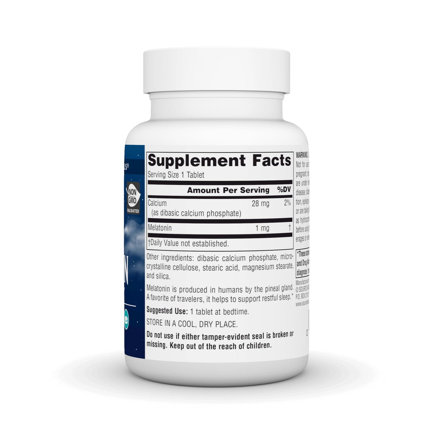Source Naturals Sleep Science Melatonin, Non-GMO Validated, 1 mg - 300 Tablets