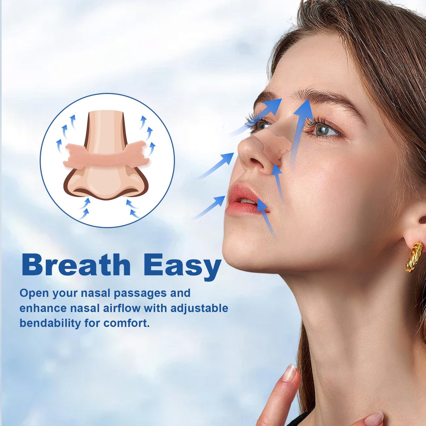 SEACALL 30Ct Nasal Strips for Breathing - Sleep Nose Strips for Snoring, Instant Reduces Nasal Congestion for Better Sleep, Drug Free, Anti Snoring Nose Tape for Men & Women