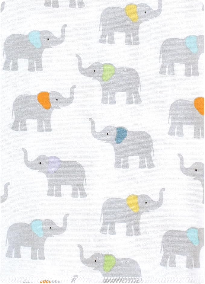 Luvable Friends Hudson Baby Flannel Burp Cloths 12pk, Soft Elephant