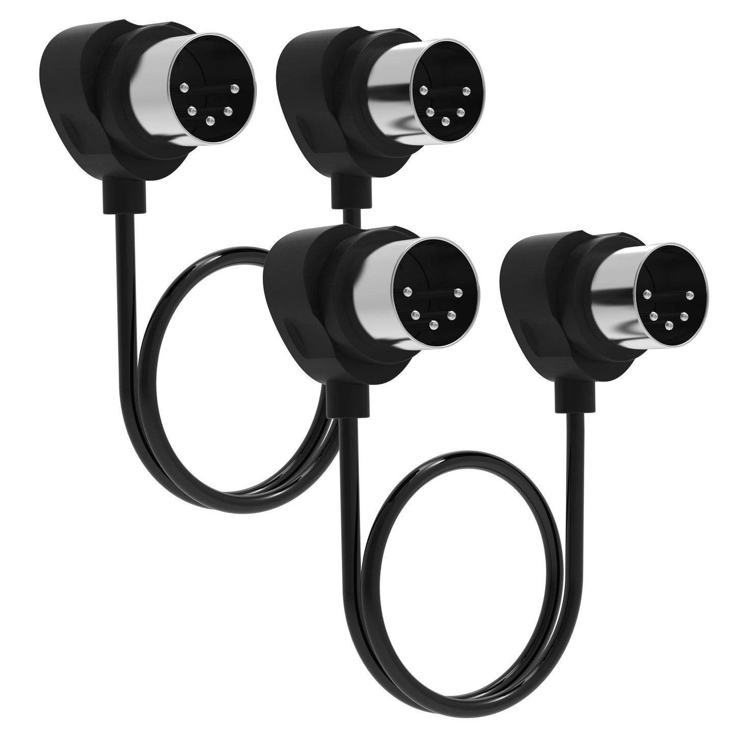 FORE TRS 3.5mm MIDI Cable 2-Pack 3.3-FT / 100CM Type-A TRS 3.5mm to MIDI 5 Pin Din Cable with Ultra-Small Plugs for Tight Space