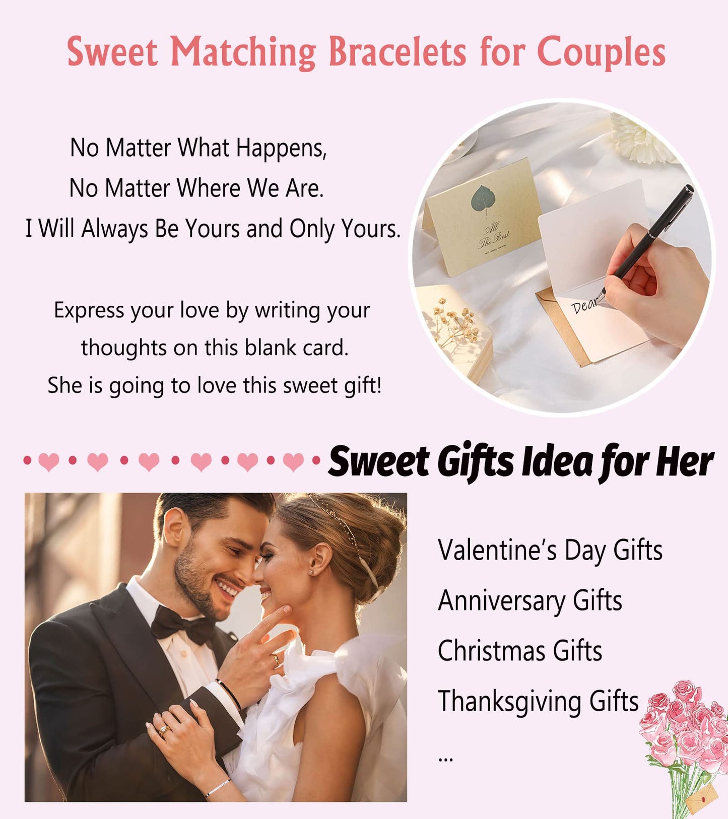 UNGENT THEM Gifts for Her Girlfriend Valentines I Love You Anniversary Birthday Romantic Gf Bracelet