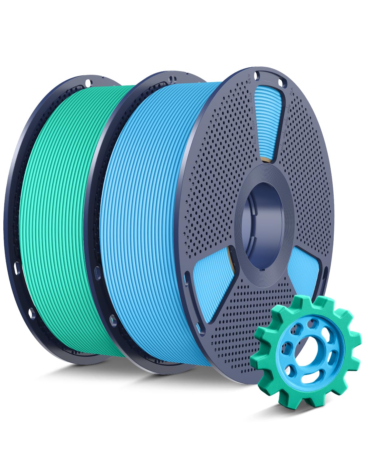 SUNLU High Speed 1.75mm PETG Filament Bundle, 3D Printer Filament PETG, Less Stringing, 2kg Total, 1kg per Spool, 2 Pack - Sky B
