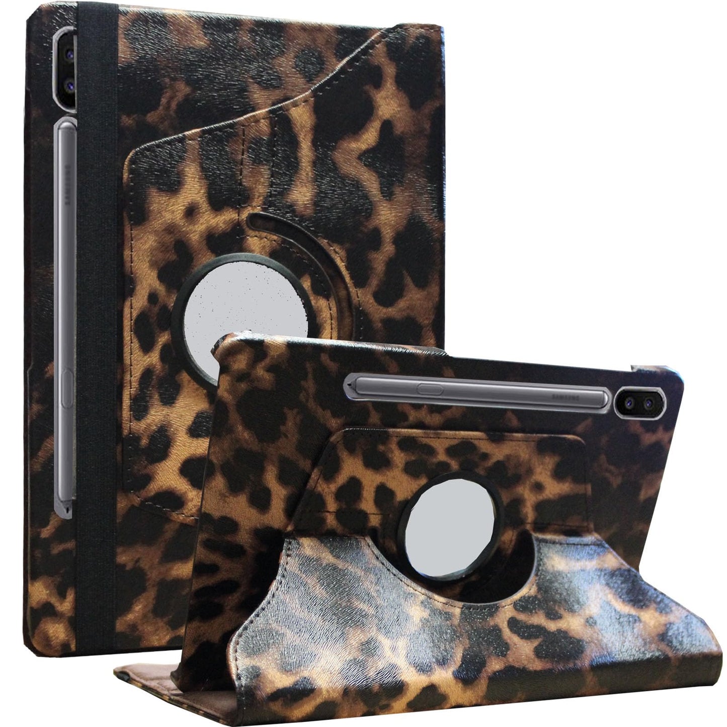 JYtrend Case for Galaxy Tab S8 (2022) / Tab S7 (2020) 11 inch, Rotating Stand Cover for Model SM-T870 SM-T875 SM-T878U SM-X700 SM-X706 X706B X706U X706N, Leopard -Like New