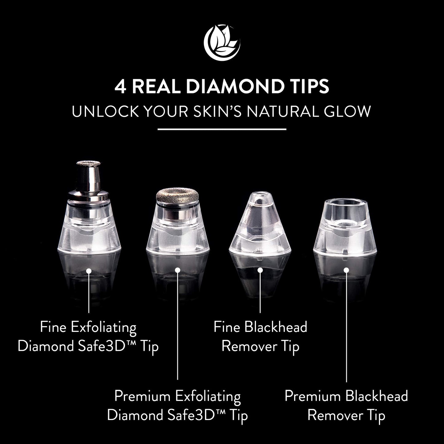 Microderm GLO MINI Diamond Microdermabrasion and Suction Tool - Best Blackhead Remover Pore Vacuum - #1 Advanced Facial Treatmen