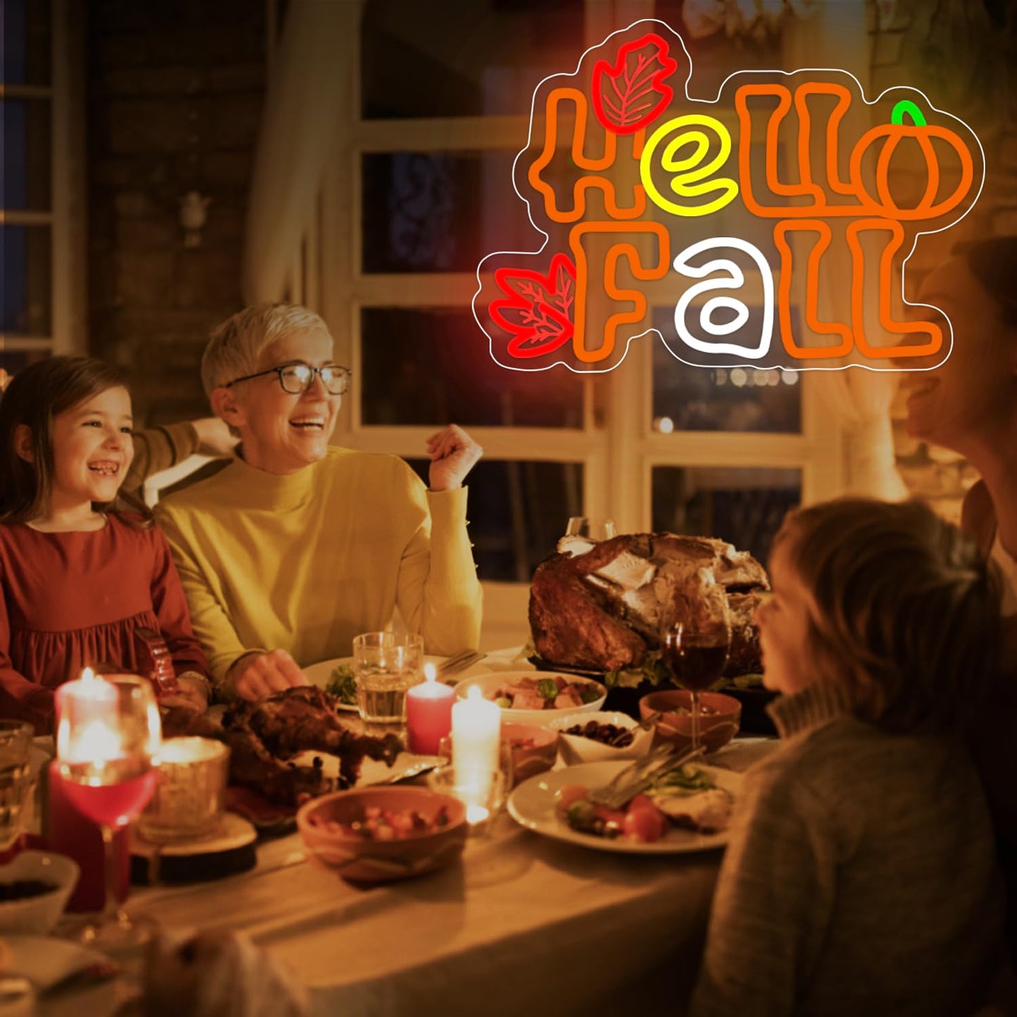 Hello Fall Neon Sign Dimmable For Maple Leaf Neon Sign Thanksgiving Led Neon Light Sign Thanksgiving Decorations For Autumn Room Bedroom Table Wall Decor Kids Holiday Gift Usb Powered